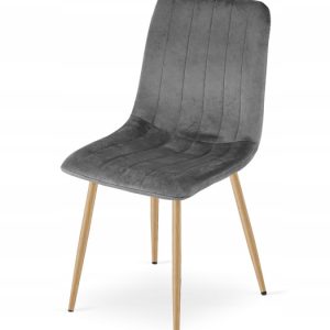 Krzesło Tapicerowane Welurowe Velvet Do Salonu Kuchni Jadalni Szare Simple 958381 Krzesło Tapicerowane Welurowe Velvet Do Salonu Kuchni Jadalni Szare Simple 958381