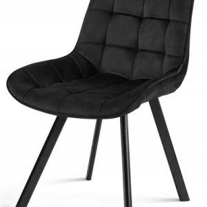 Krzesło Tapicerowane Welurowe Velvet Do Salonu Kuchni Jadalni Toro Czarne 1030696 Krzesło Tapicerowane Welurowe Velvet Do Salonu Kuchni Jadalni Toro Czarne 1030696