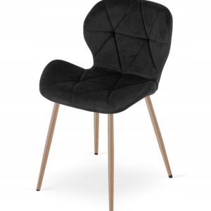 Krzesło Tapicerowane Welurowe Velvet Do Salonu Kuchni Jadalni Vela Czarne 1022886 Krzesło Tapicerowane Welurowe Velvet Do Salonu Kuchni Jadalni Vela Czarne 1022886