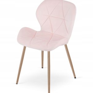 Krzesło Tapicerowane Welurowe Velvet Do Salonu Kuchni Jadalni Vela Różowe 1022885 Krzesło Tapicerowane Welurowe Velvet Do Salonu Kuchni Jadalni Vela Różowe 1022885