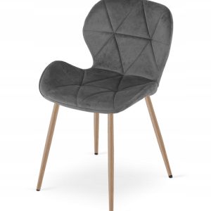 Krzesło Tapicerowane Welurowe Velvet Do Salonu Kuchni Jadalni Vela Szare 1022854 Krzesło Tapicerowane Welurowe Velvet Do Salonu Kuchni Jadalni Vela Szare 1022854