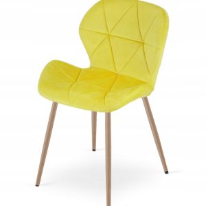 Krzesło Tapicerowane Welurowe Velvet Do Salonu Kuchni Jadalni Vela Żółte 1022906 Krzesło Tapicerowane Welurowe Velvet Do Salonu Kuchni Jadalni Vela Żółte 1022906