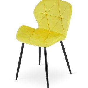 Krzesło Tapicerowane Welurowe Velvet Do Salonu Kuchni Jadalni Vela Żółte 1022852 Krzesło Tapicerowane Welurowe Velvet Do Salonu Kuchni Jadalni Vela Żółte 1022852