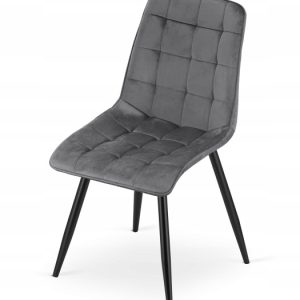 Krzesło Tapicerowane Welurowe Velvet Do Salonu Kuchni Jadalni Zadar Szare 1022930 Krzesło Tapicerowane Welurowe Velvet Do Salonu Kuchni Jadalni Zadar Szare 1022930