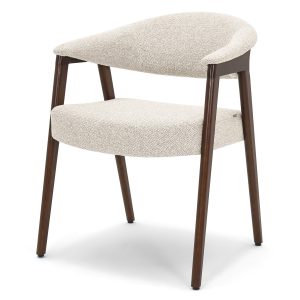 Krzesło Tasman jasny-beż boucle, podstawa orzech 910507 Krzesło Tasman jasny-beż boucle, podstawa orzech 910507