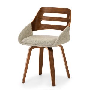 Krzesło Toriz beżowe boucle, podstawa orzech 803508 Krzesło Toriz beżowe boucle, podstawa orzech 803508