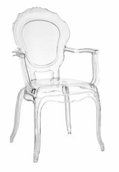 Krzesło transparentne Queen Arm z tworzywa 74215