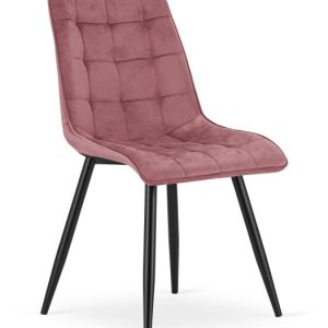 Krzesło velvet ciemny róż SPLIT czarne nogi loft do kuchni jadalni 1063030 Krzesło velvet ciemny róż SPLIT czarne nogi loft do kuchni jadalni 1063030
