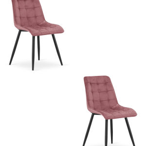 Krzesło velvet ciemny róż SPLIT czarne nogi loft do kuchni jadalni x2 1063054 Krzesło velvet ciemny róż SPLIT czarne nogi loft do kuchni jadalni x2 1063054