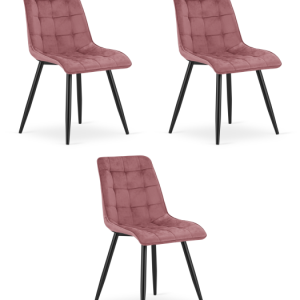 Krzesło velvet ciemny róż SPLIT czarne nogi loft do kuchni jadalni x3 1063078 Krzesło velvet ciemny róż SPLIT czarne nogi loft do kuchni jadalni x3 1063078