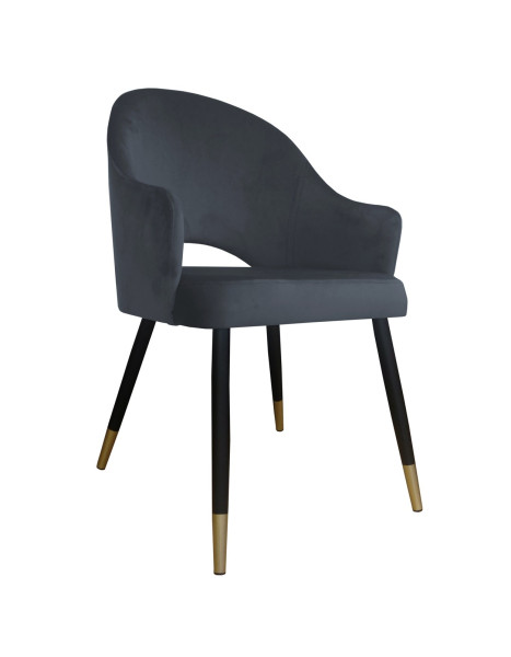 Krzesło Velvet noga czarna/zło 120209