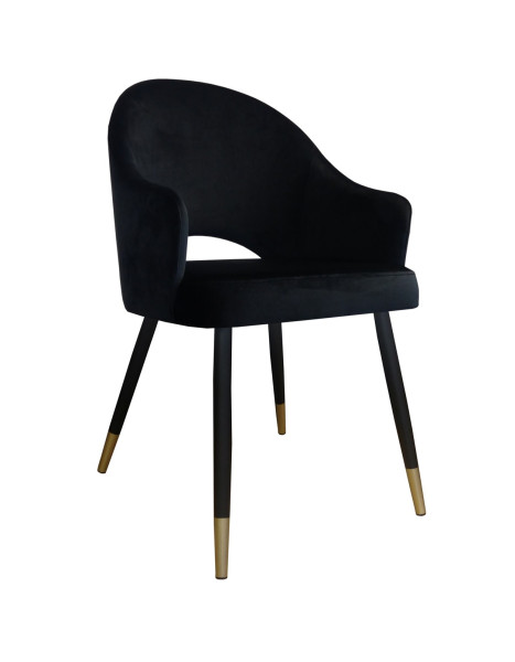 Krzesło Velvet noga czarna/zło 87297