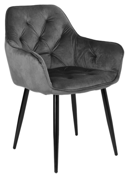 Krzesło welurowe NEVADA VELVET grafitowe 334984