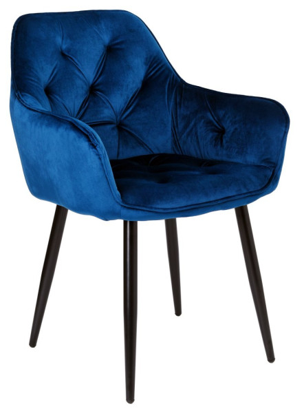 Krzesło welurowe NEVADA VELVET granatowe 335033