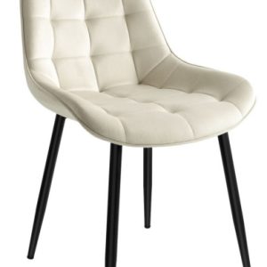 Krzesło welurowe NORMAN Velvet beżowe 334963 Krzesło welurowe NORMAN Velvet beżowe 334963