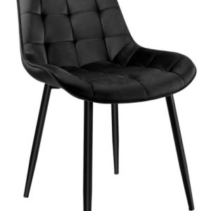 Krzesło welurowe NORMAN Velvet czarne 334979 Krzesło welurowe NORMAN Velvet czarne 334979