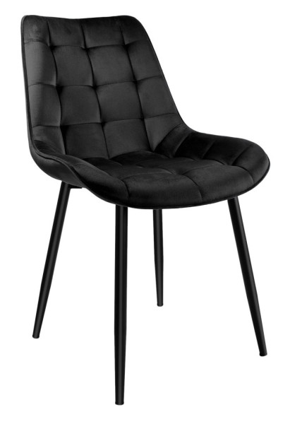 Krzesło welurowe NORMAN Velvet czarne 334979
