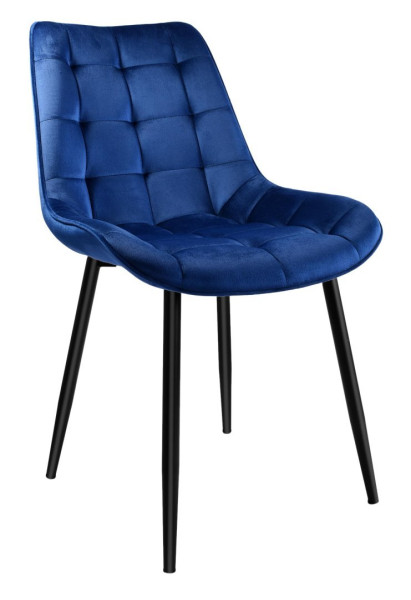 Krzesło welurowe NORMAN Velvet granatowe 334976