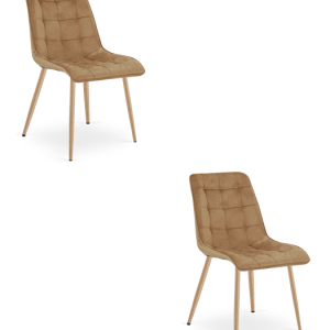 Krzesło welurowe SPLIT brązowe nogi dąb velvet do jadalni salonu x2 1063047 Krzesło welurowe SPLIT brązowe nogi dąb velvet do jadalni salonu x2 1063047