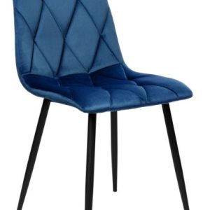 Krzesło welurowe tapicerowane Madison granatowe Velvet 147710 Krzesło welurowe tapicerowane Madison granatowe Velvet 147710