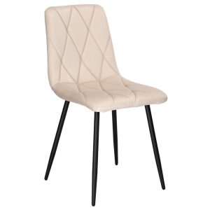 Krzesło welurowe tapicerowane Madison Velvet beżowe 569797 Krzesło welurowe tapicerowane Madison Velvet beżowe 569797