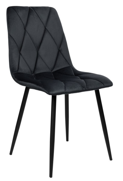 Krzesło welurowe tapicerowane Madison Velvet czarne 147708