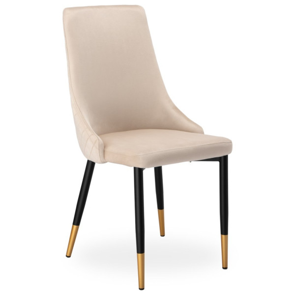 Krzesło welurowe tapicerowane Vermont Velvet beżowe 569810