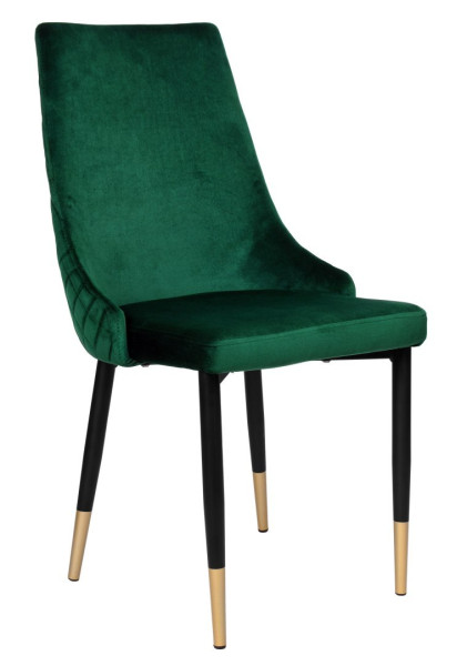 Krzesło welurowe tapicerowane Vermont Velvet ciemnozielone 335004