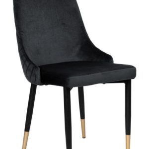 Krzesło welurowe tapicerowane Vermont Velvet czarne 334988 Krzesło welurowe tapicerowane Vermont Velvet czarne 334988