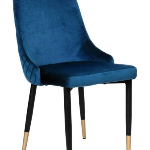 Krzesło welurowe tapicerowane Vermont Velvet granatowe 334993 Krzesło welurowe tapicerowane Vermont Velvet granatowe 334993