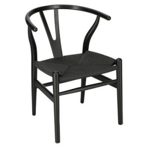 Krzesło Wicker color czarne/czarne inspirowane Wishbone 63480 Krzesło Wicker color czarne/czarne inspirowane Wishbone 63480