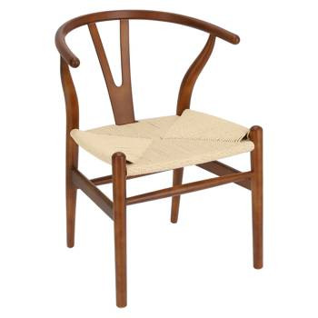 Krzesło Wicker Color naturalny/ciemny brązowy insp. Wishbone 63477