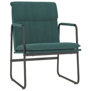 Krzesło wypoczynkowe ciemnozielone 55x64x80 cm obite tkaniną 858958 Krzesło wypoczynkowe ciemnozielone 55x64x80 cm obite tkaniną 858958