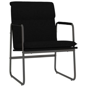 Krzesło wypoczynkowe czarne 55x64x80 cm obite tkaniną 859012 Krzesło wypoczynkowe czarne 55x64x80 cm obite tkaniną 859012