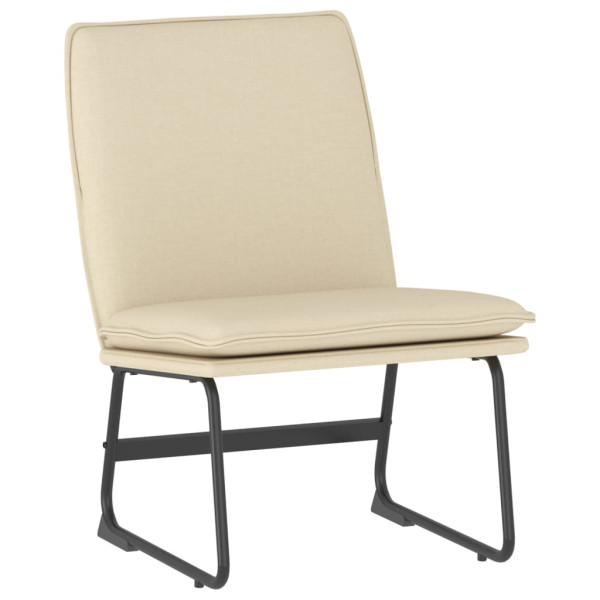 Krzesło wypoczynkowe kremowe 52x75x76 cm obite tkaniną 858966