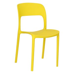 KRZESŁO Z TWORZYWA Flexi żółte lekkie ERGONOMICZNE 57827