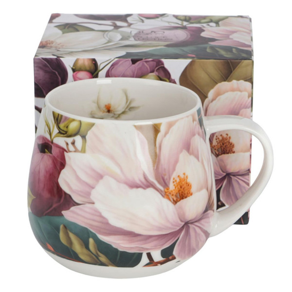 Kubek baryłka Magnolie porcelanowy 430 ml w kwiaty 1031997