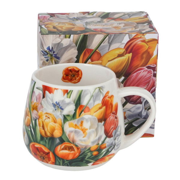 Kubek baryłka Tulipany 430 ml porcelanowy w kwiaty 1031996