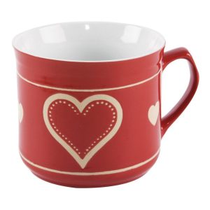 Kubek ceramiczny / garnuszek do podgrzewania serce 650 ml 155804 Kubek ceramiczny / garnuszek do podgrzewania serce 650 ml 155804