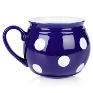 Kubek ceramiczny niebieski w grochy 850 ml 353846