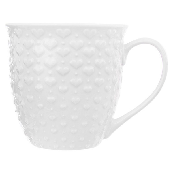 Kubek ceramiczny z uchem do kawy herbaty biały 580 ml 177767