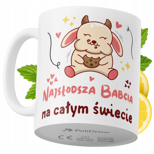 Kubek Dla Babci na Prezent z Nadrukiem ze Zdjęciem 330 ml PoliDraw 974013