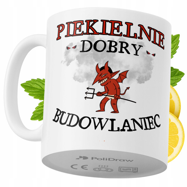 Kubek Dla Budowlańca na Prezent z Nadrukiem ze Zdjęciem 330 ml PoliDraw 973677