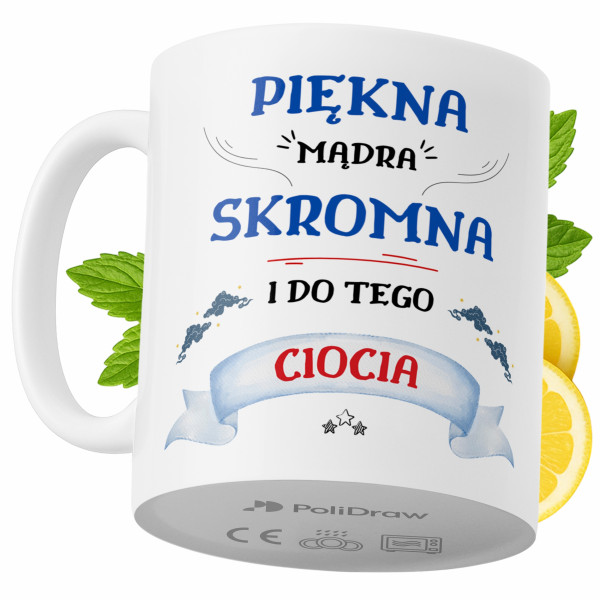 Kubek Dla Cioci na Prezent z Nadrukiem ze Zdjęciem 330 ml PoliDraw 972531