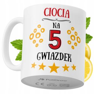 Kubek Dla Cioci na Prezent z Nadrukiem ze Zdjęciem 330 ml PoliDraw 973336 Kubek Dla Cioci na Prezent z Nadrukiem ze Zdjęciem 330 ml PoliDraw 973336