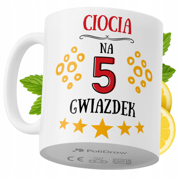 Kubek Dla Cioci na Prezent z Nadrukiem ze Zdjęciem 330 ml PoliDraw 973336