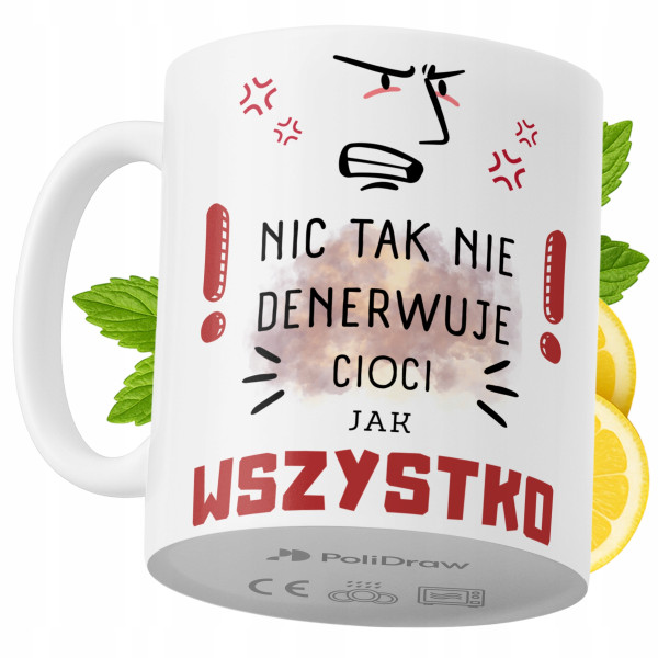 Kubek Dla Cioci na Prezent z Nadrukiem ze Zdjęciem 330 ml PoliDraw 972787