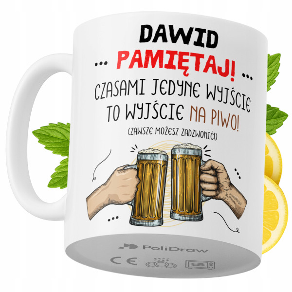 Kubek Dla Dawida na Prezent z Nadrukiem ze Zdjęciem 330 ml PoliDraw 971227