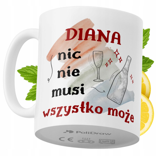 Kubek Dla Diany na Prezent z Nadrukiem ze Zdjęciem 330 ml PoliDraw 972025