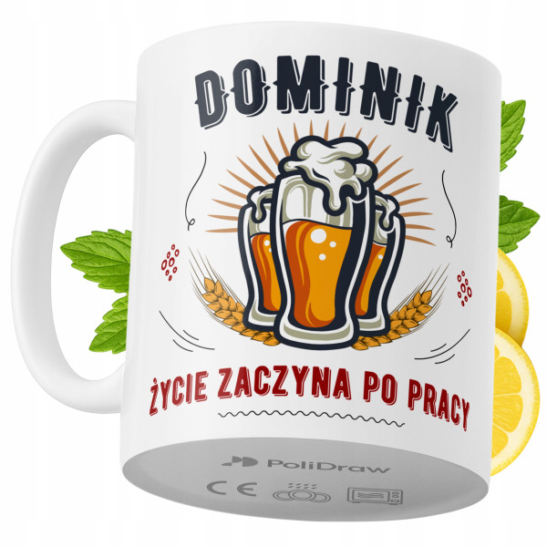 Kubek Dla Dominika na Prezent z Nadrukiem ze Zdjęciem 330 ml PoliDraw 972551